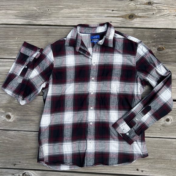 Apt. 9 Other - Men’s apt. 9 maroon/white extra large checkered button down long sleeve flannel